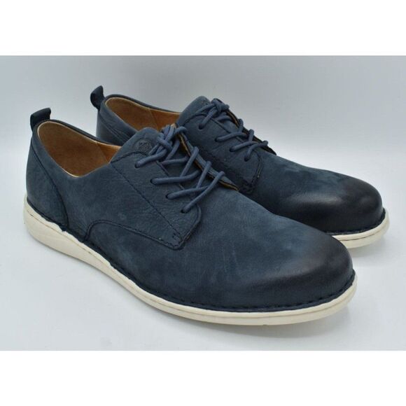 Born Mens Size 9.5 Todd Navy Blue Nubuck Plain Toe Derby Casual Shoes main image 9